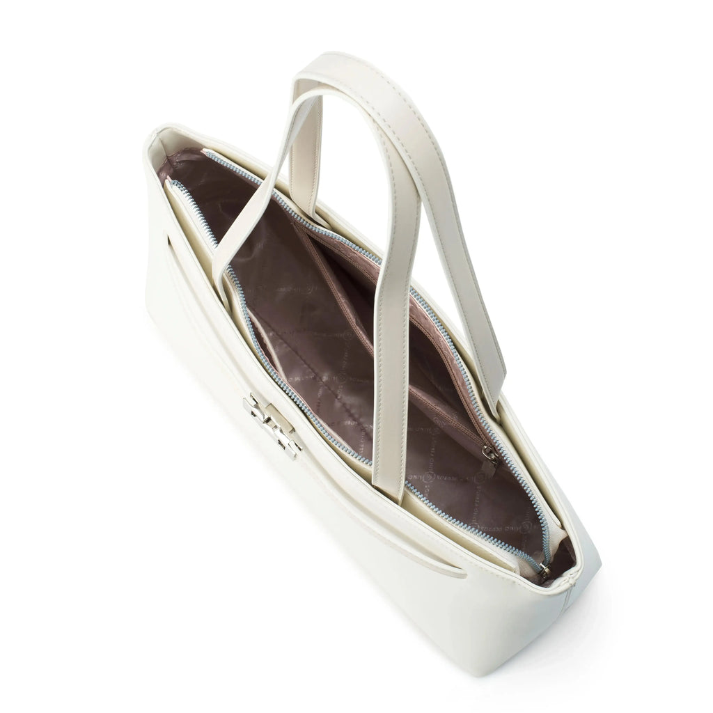 Monroe Tailored White Shoulder Bag - Lino Perros