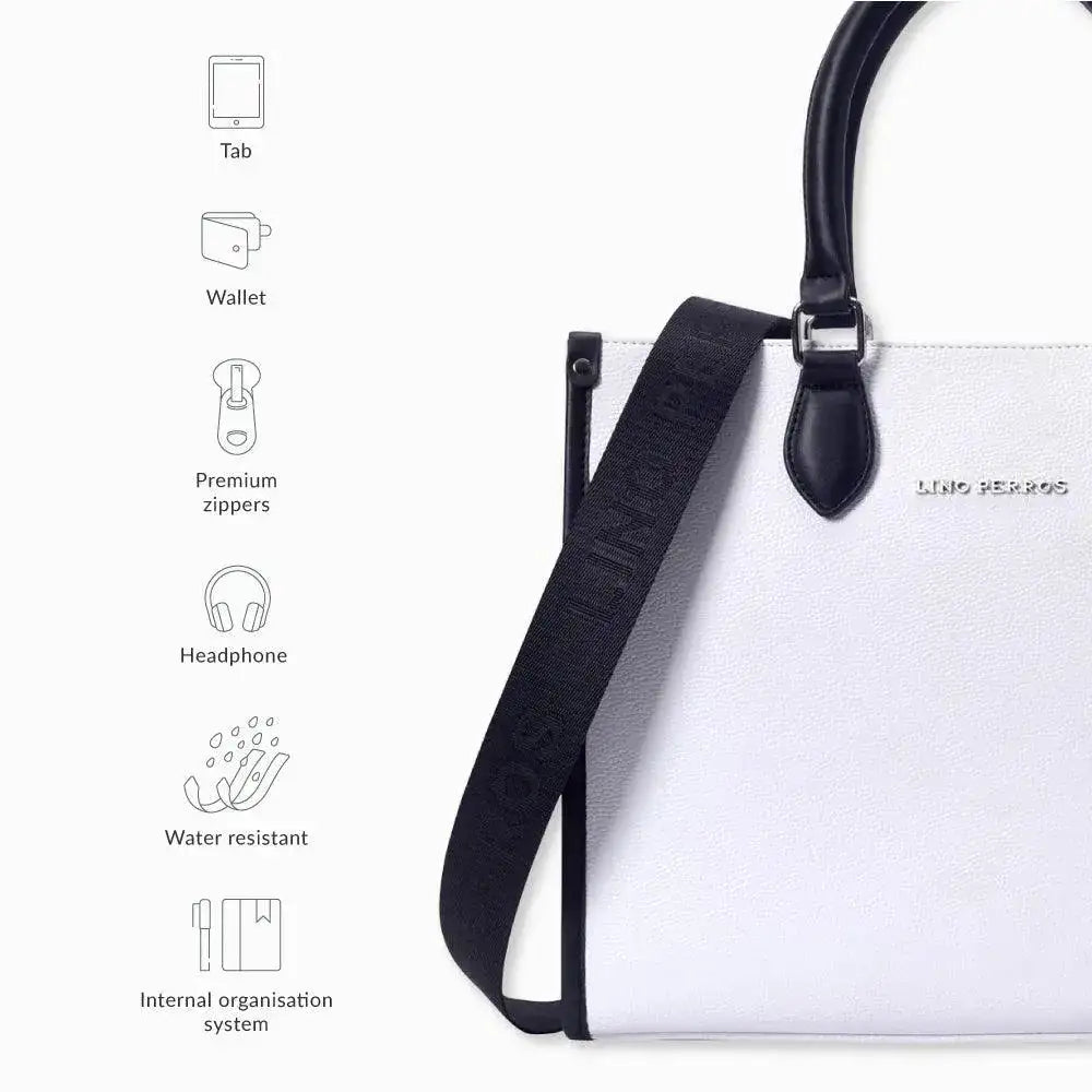 Monroe Versatile Solid White Tote Bag - Lino Perros