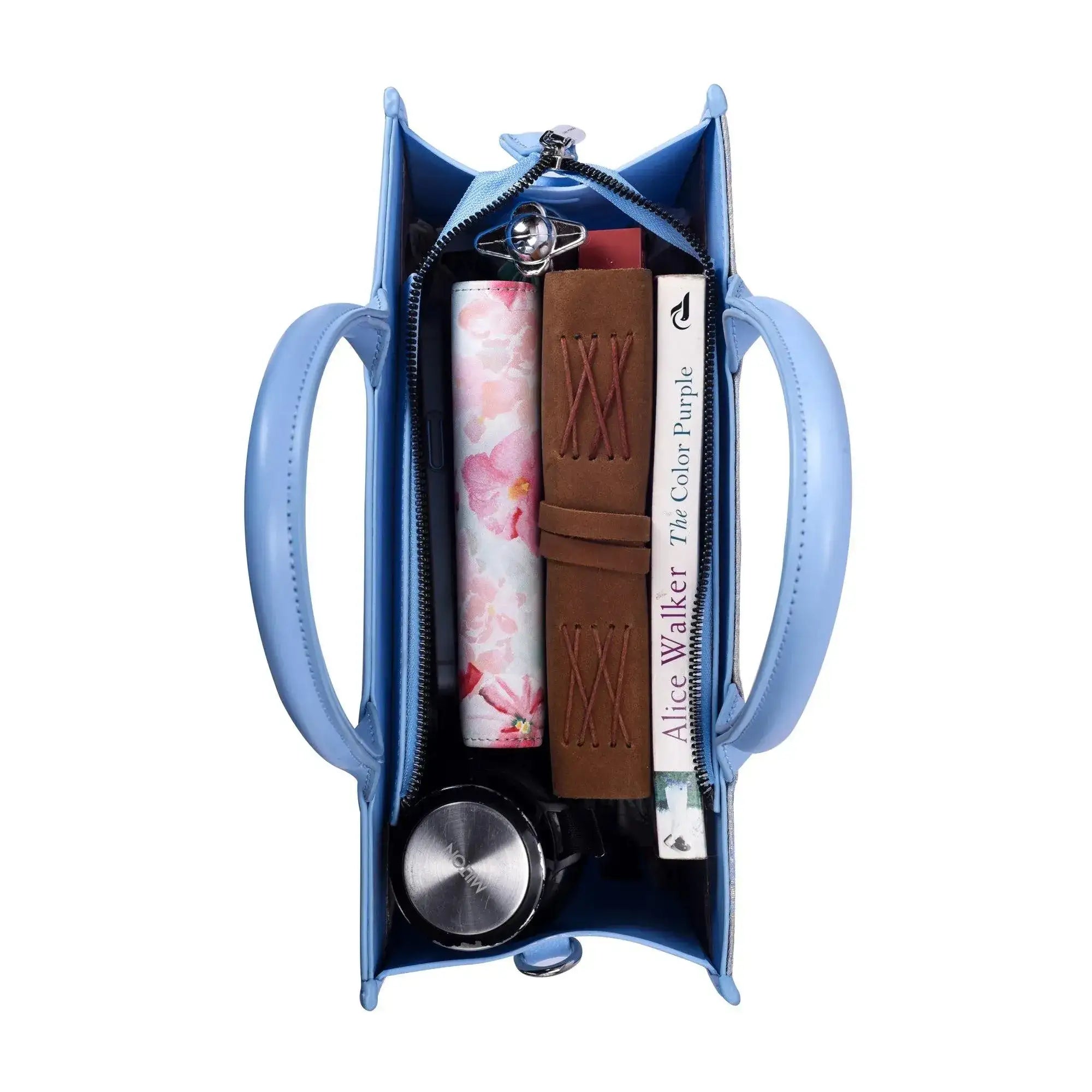 Nelly Date Blue Satchel Bag - Lino Perros