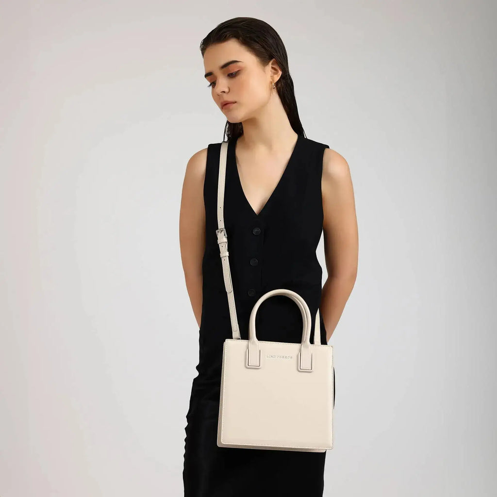 Nelly Gesture Beige Satchel Bag - Lino Perros
