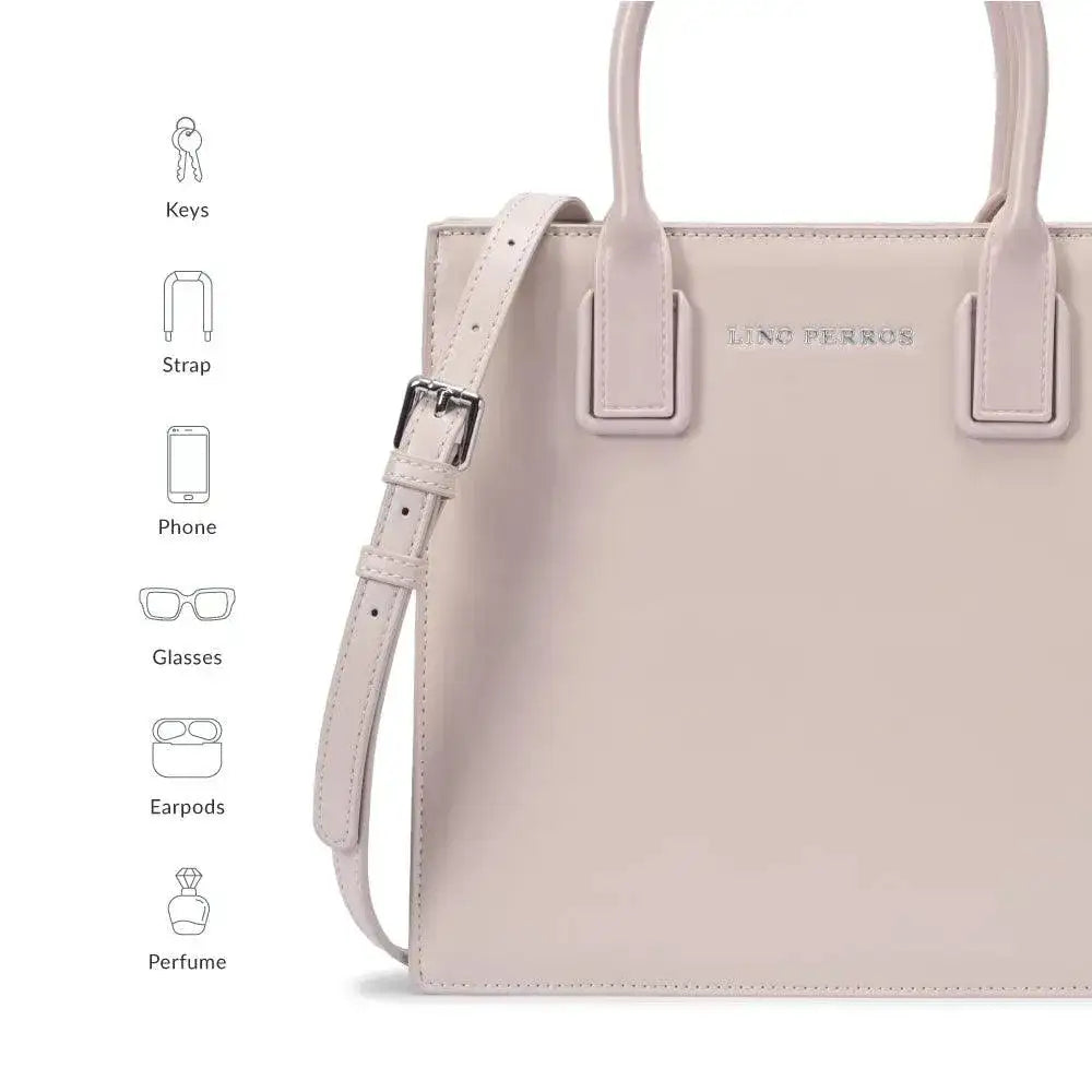 Nelly Gesture Beige Satchel Bag - Lino Perros