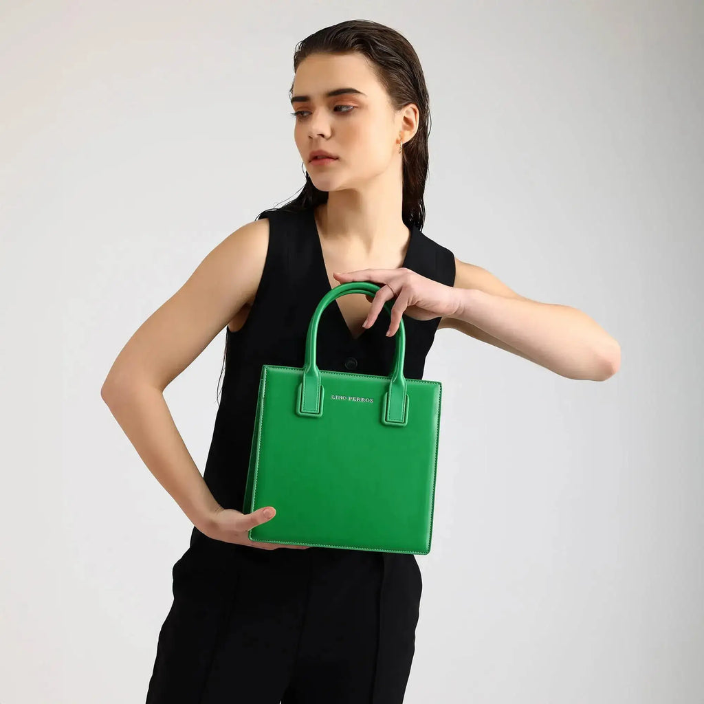 Nelly Gesture Green Satchel Bag - Lino Perros