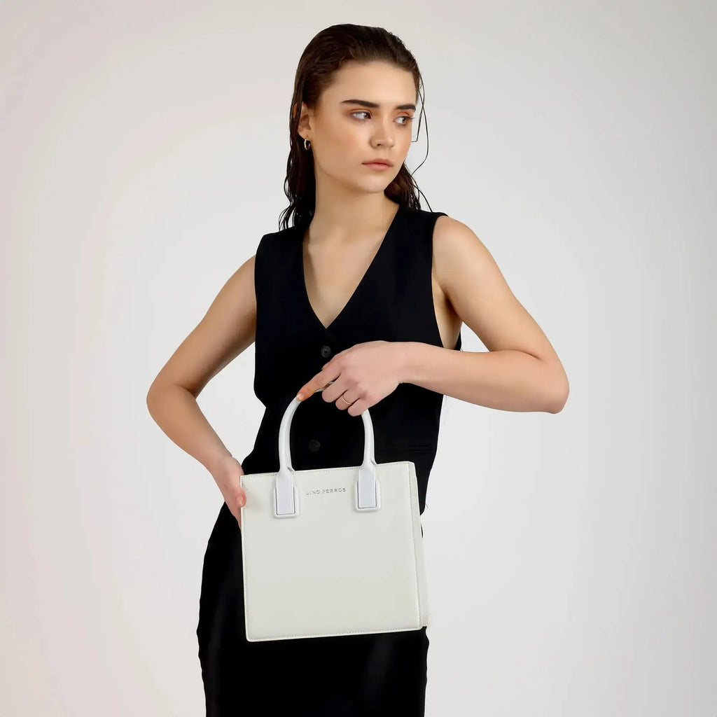 Nelly Gesture White Satchel Bag - Lino Perros