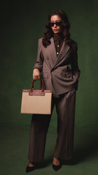 Monroe Luxe Beige Satchel Bag - Lino Perros