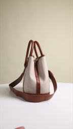 Monroe Bucket Beige Satchel - Lino Perros