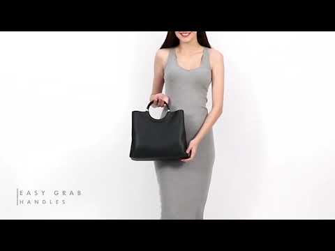Avril Top Handle Beige Satchel Bag - Lino Perros