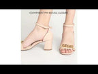 Gabbana Chain Link Soft Beige Block Heels - Lino Perros