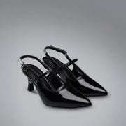 Victoria Cage Point Toe Black Stilettos