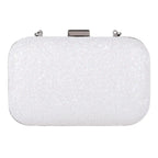 Texas Glitter Finish White Clutch - Lino Perros