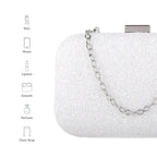Texas Glitter Finish White Clutch - Lino Perros
