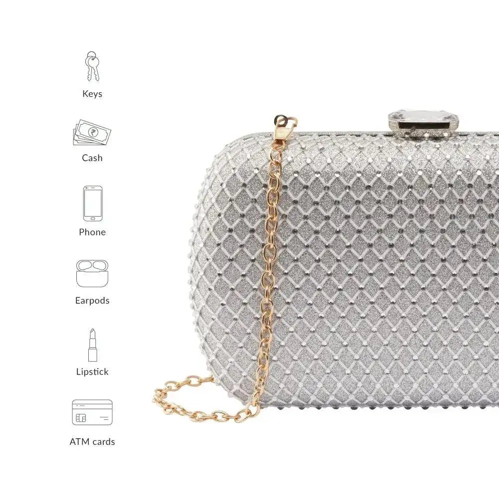 Texas Stylish Silver Clutch - Lino Perros