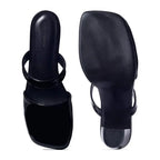 Tiffany Boss Lady Square Toe Black Pumps - Lino Perros