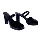 Tiffany Boss Lady Square Toe Black Pumps - Lino Perros