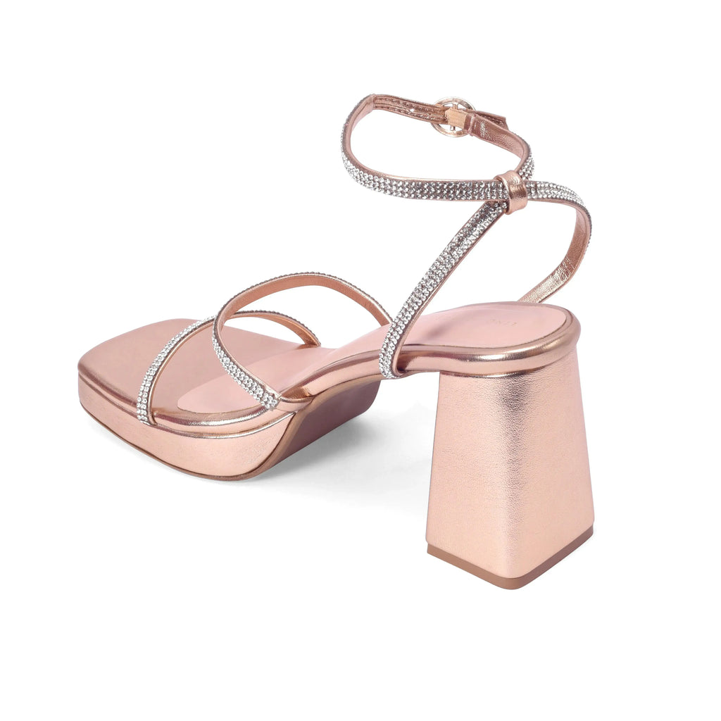 Tiffany High Fashion Platform Rose Gold Sandals - Lino Perros