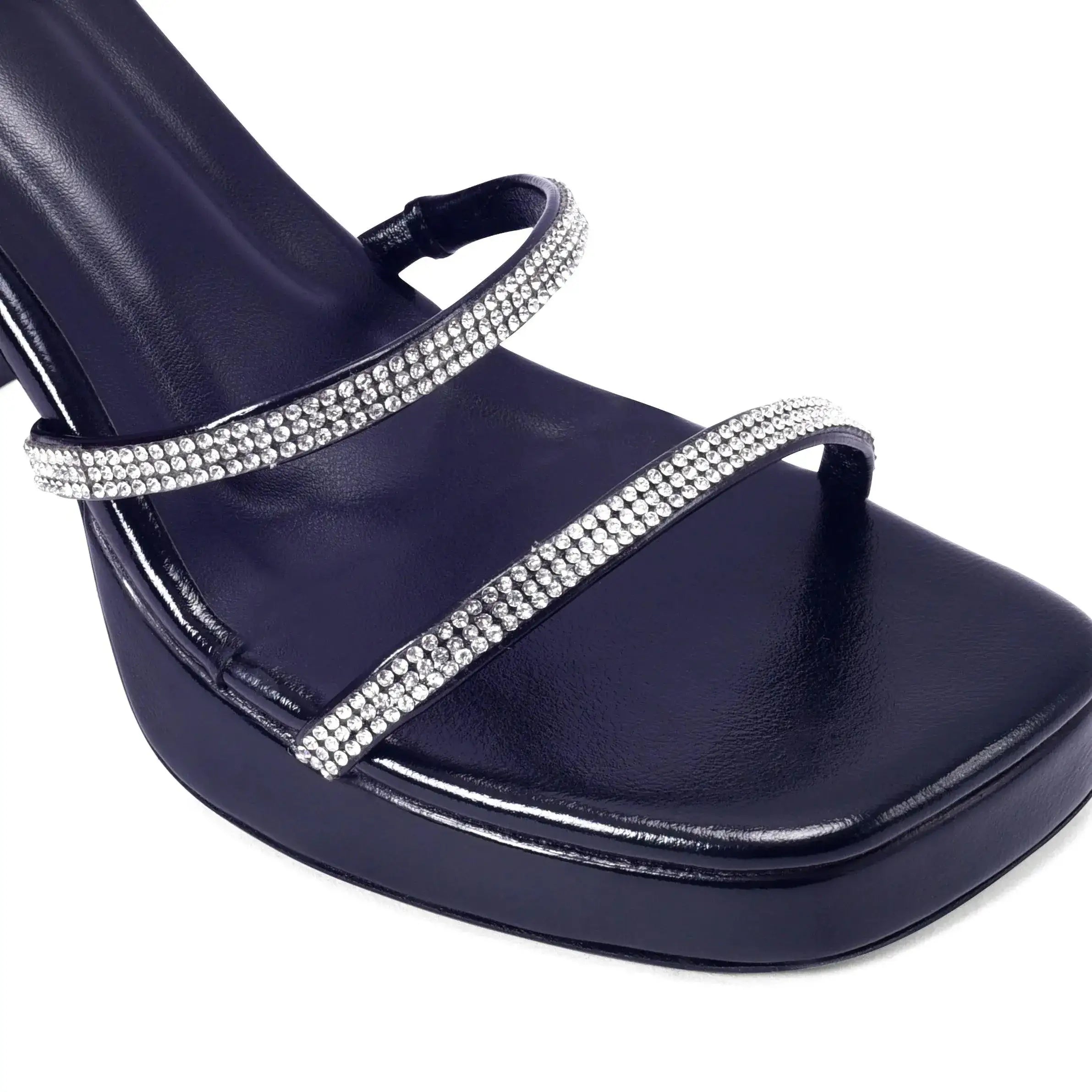 Tiffany High Fashion Platform Black Sandals - Lino Perros