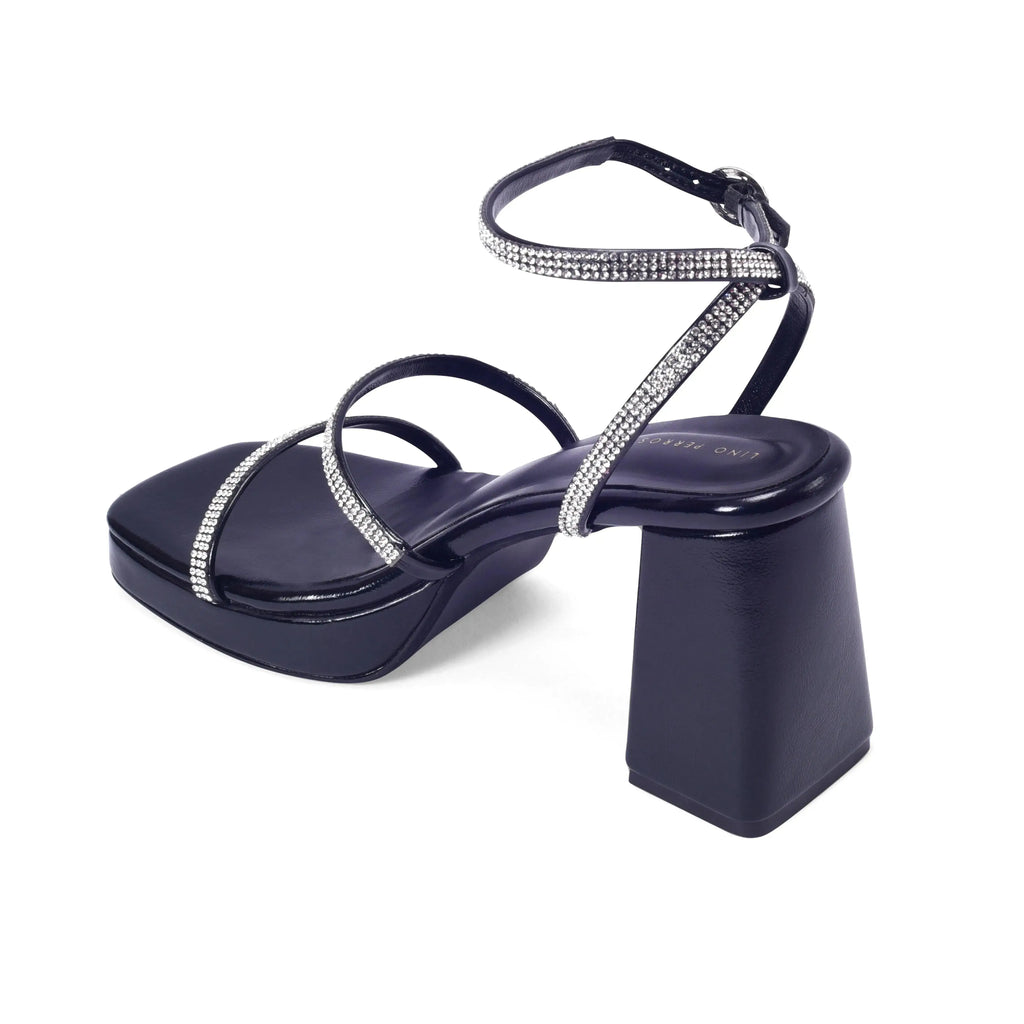 Tiffany High Fashion Platform Black Sandals - Lino Perros