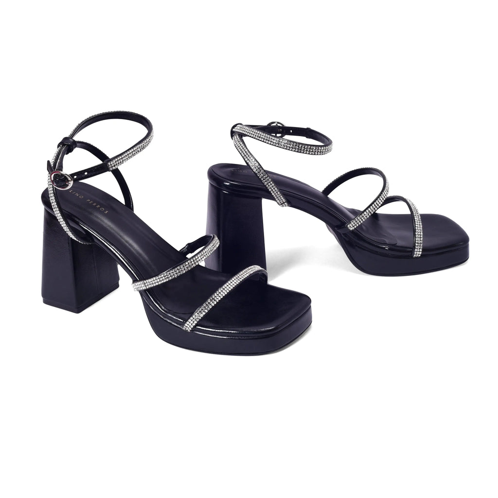 Tiffany High Fashion Platform Black Sandals - Lino Perros