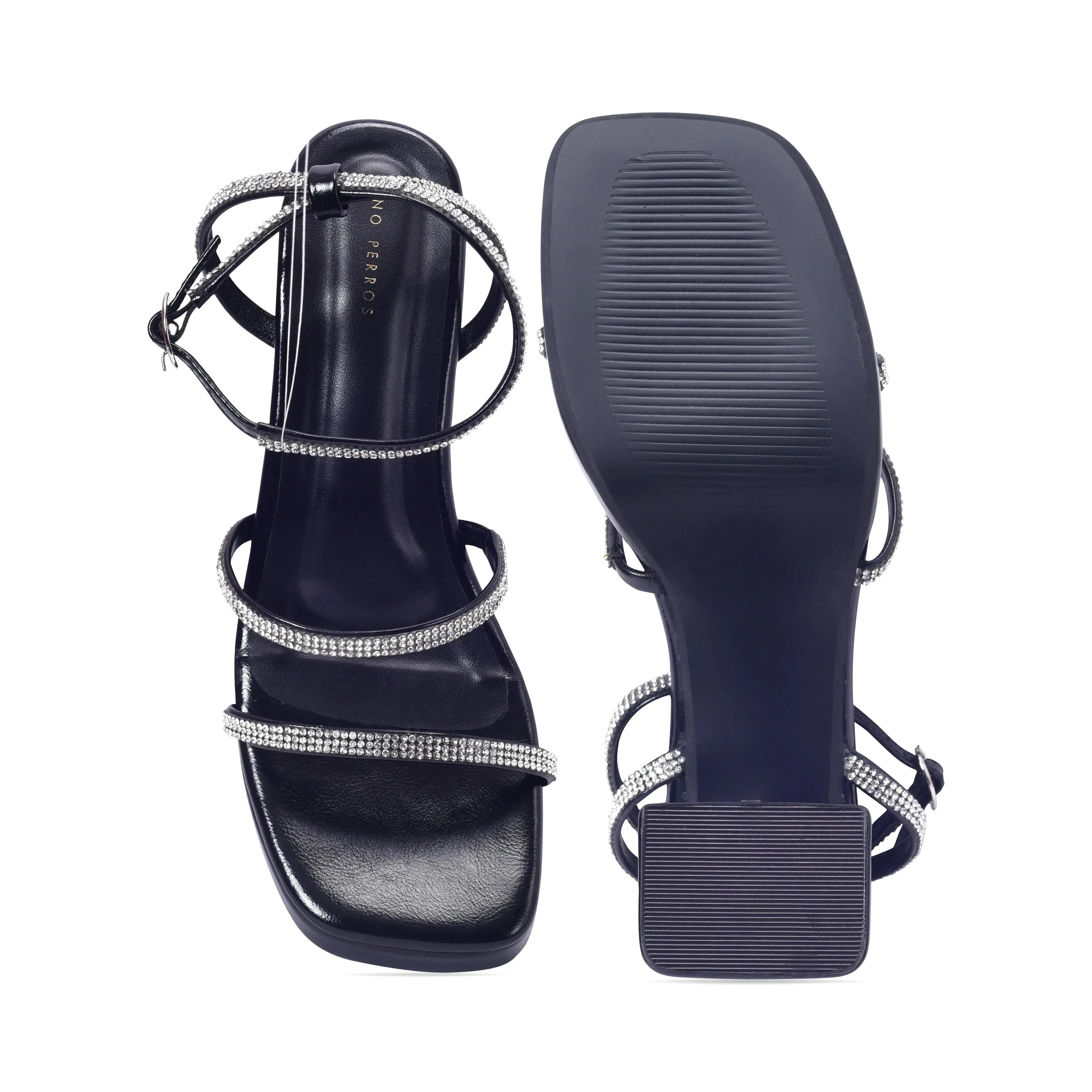 Tiffany High Fashion Platform Black Sandals - Lino Perros