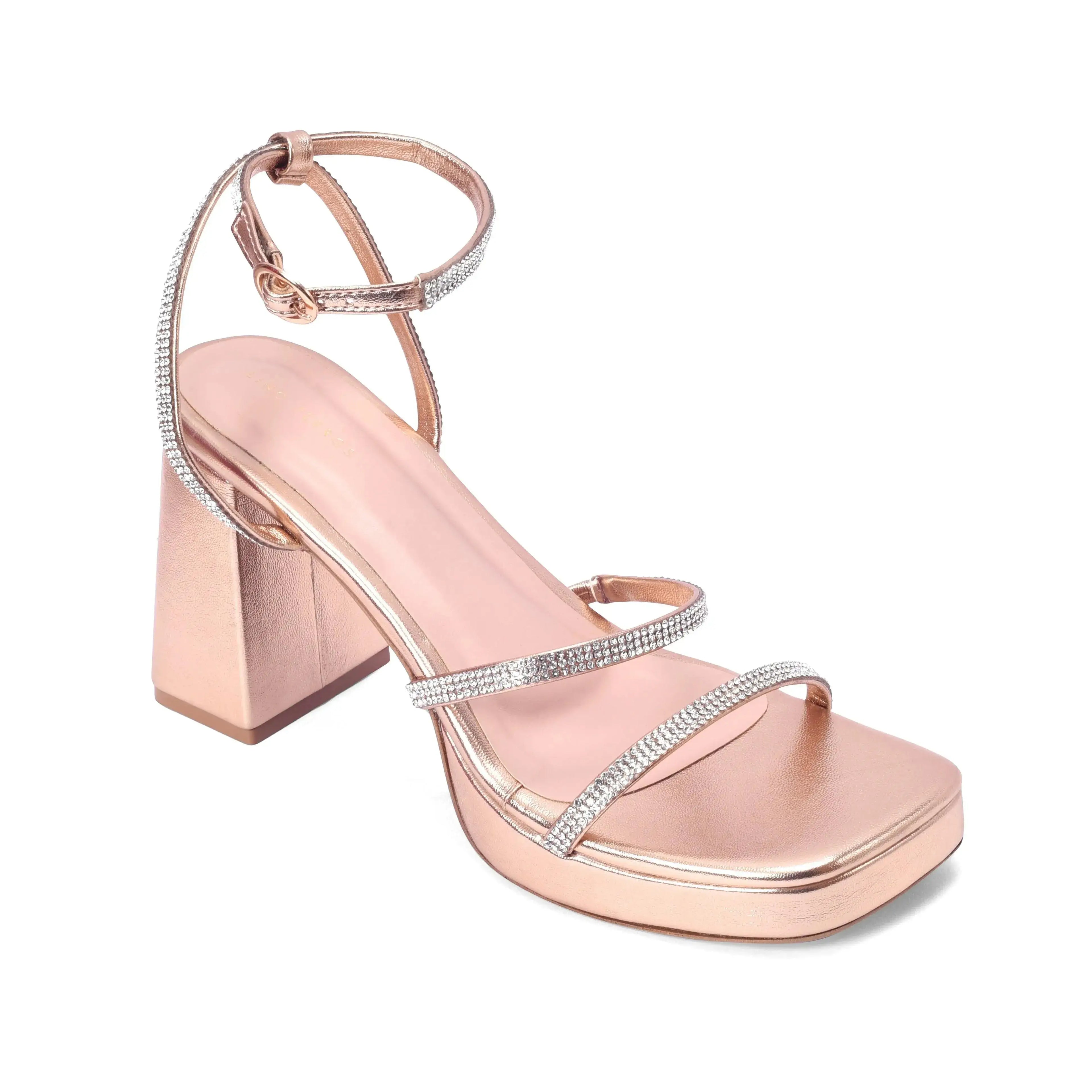 Tiffany High Fashion Platform Rose Gold Sandals - Lino Perros