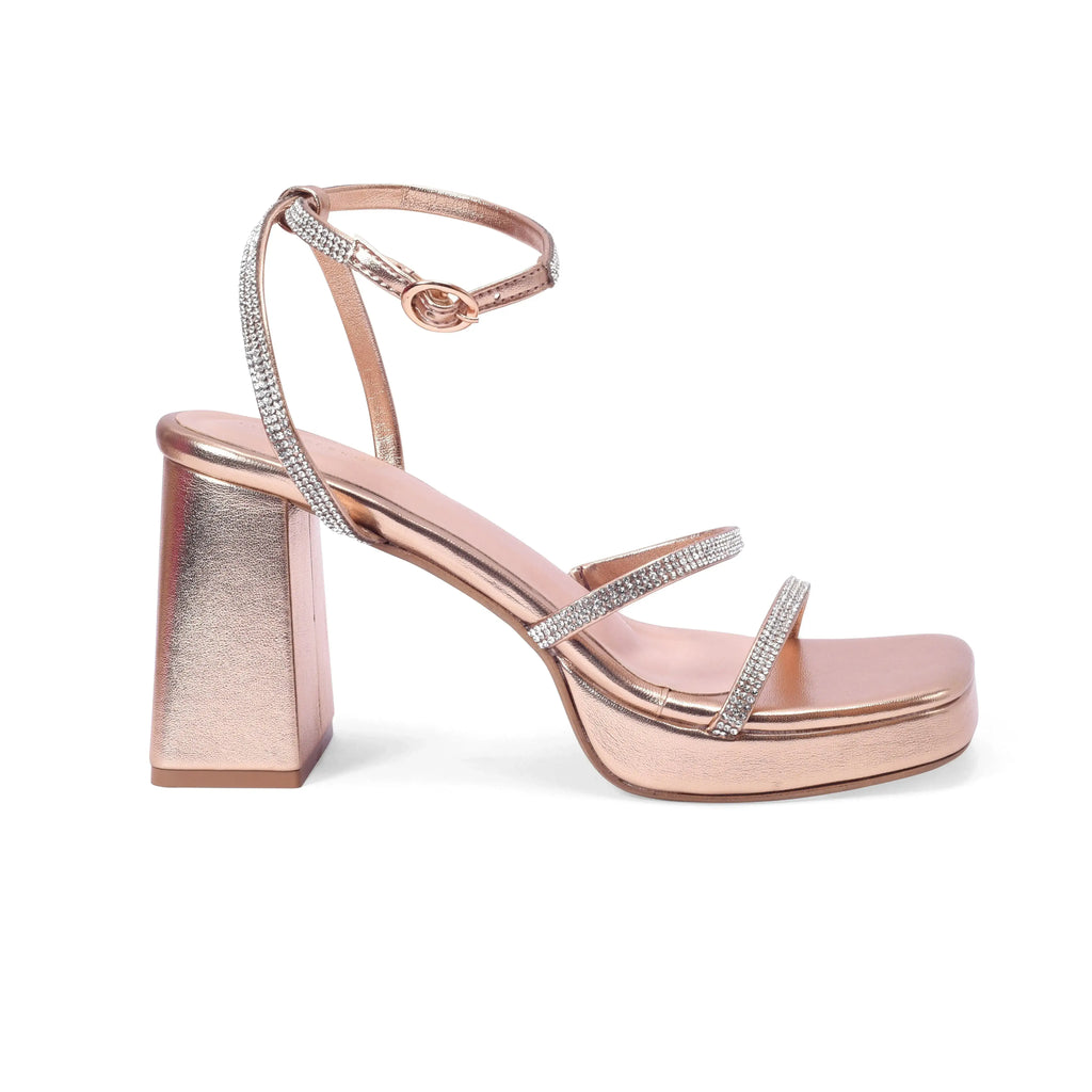 Tiffany High Fashion Platform Rose Gold Sandals - Lino Perros