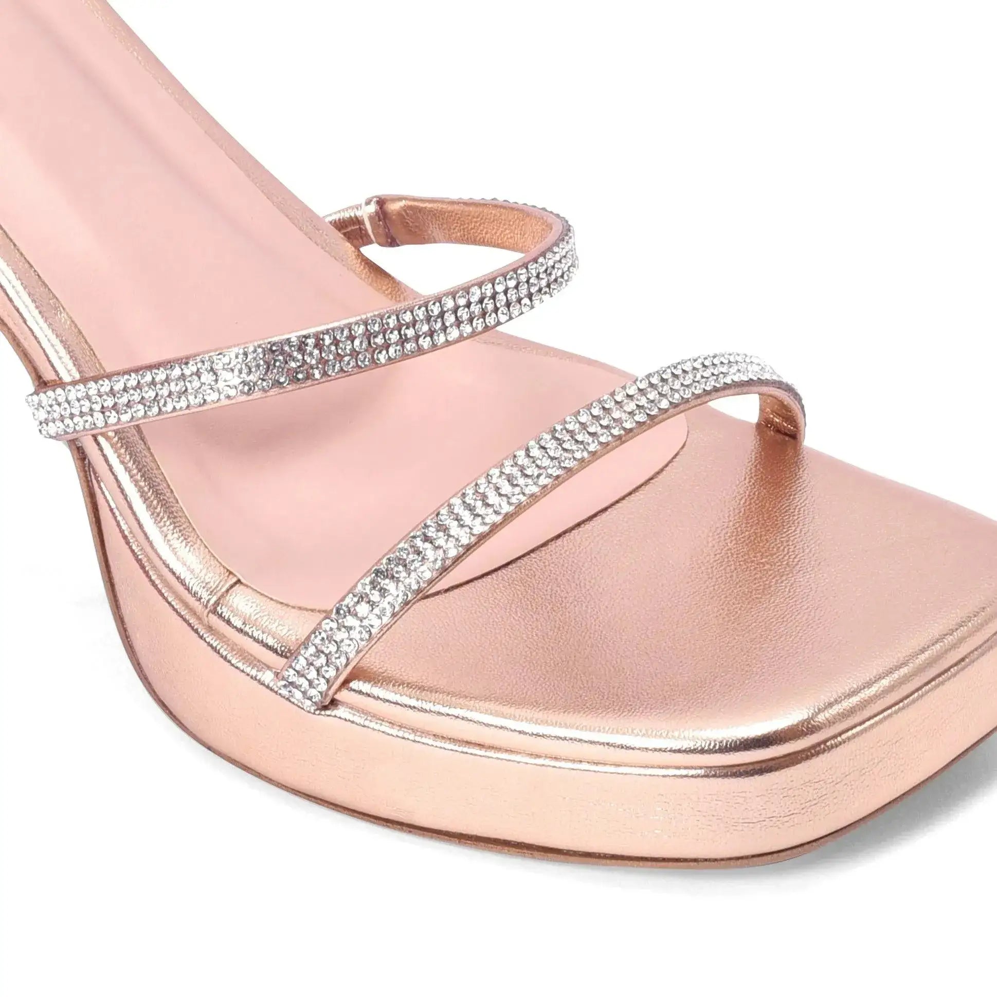 Tiffany High Fashion Platform Rose Gold Sandals - Lino Perros