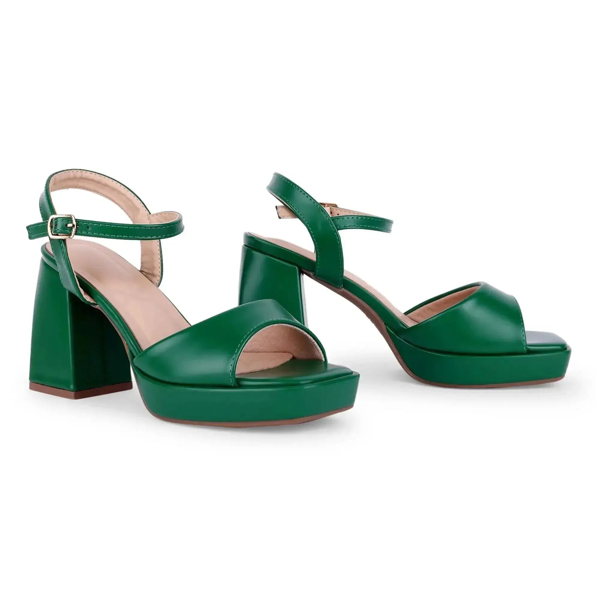 Tiffany Block Green Heels - Lino Perros