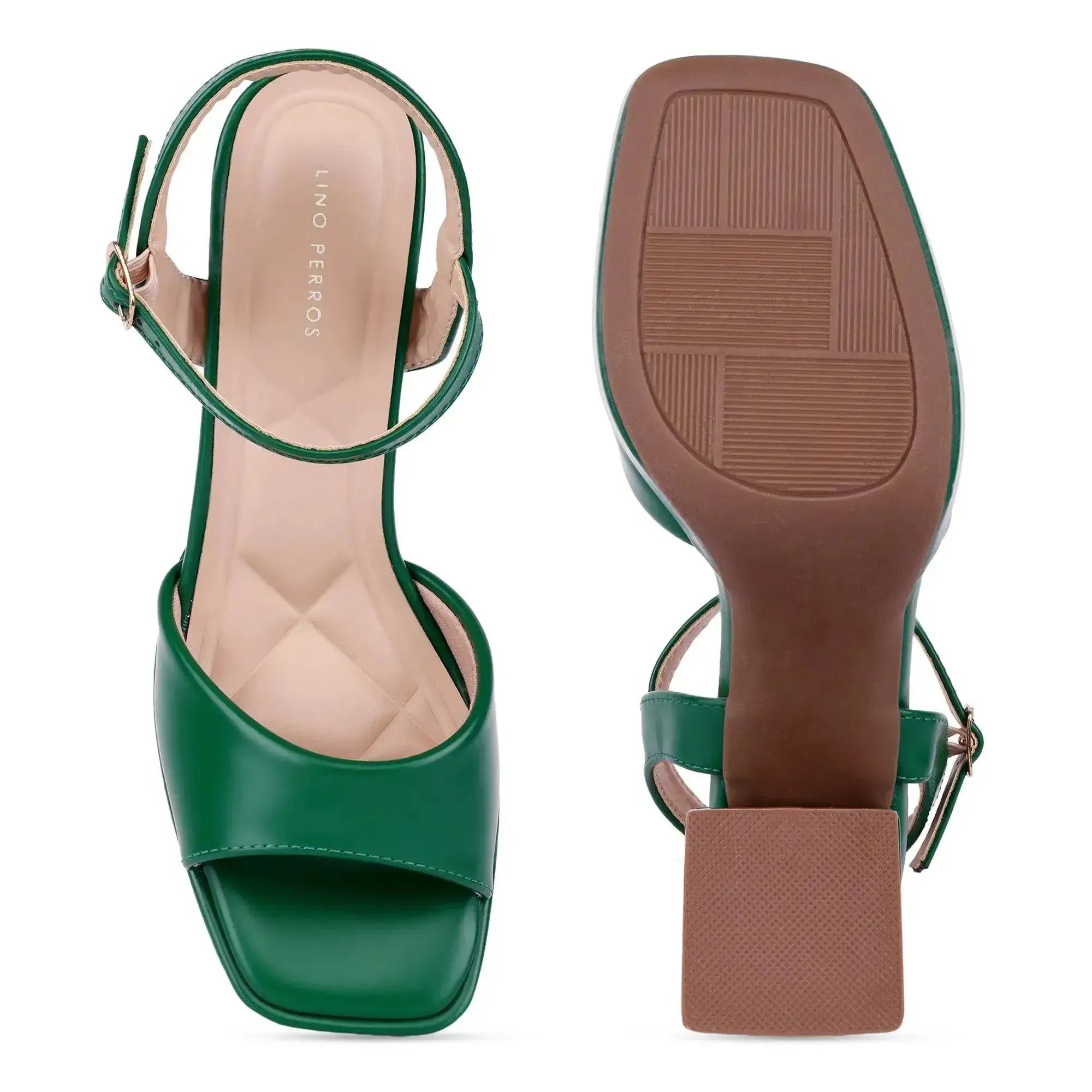 Tiffany Block Green Heels - Lino Perros
