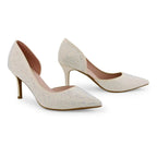 Victoria Diamond Studded Slim Golden Pumps - Lino Perros