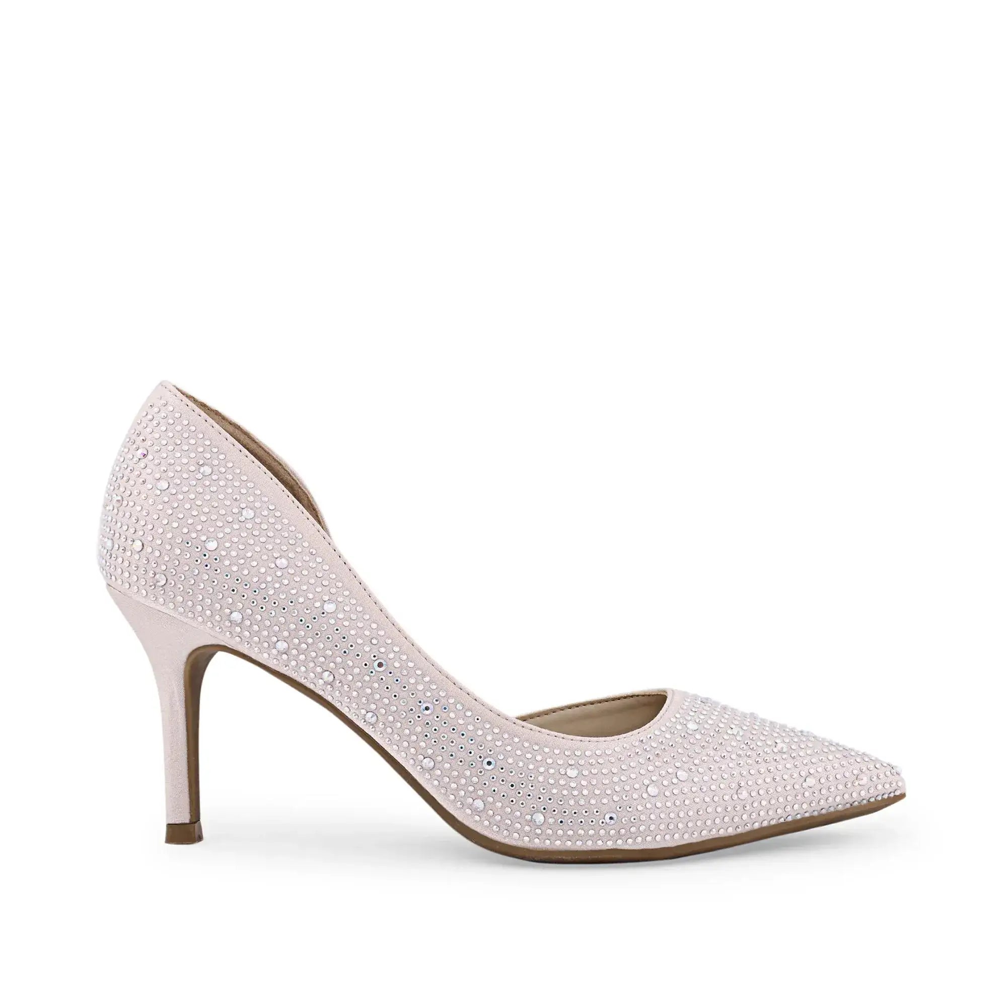 Victoria Diamond Studded Slim Pink Pumps - Lino Perros