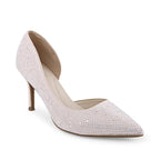 Victoria Diamond Studded Slim Pink Pumps - Lino Perros
