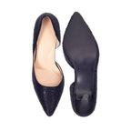 Victoria Diamond Studded Jet Black Slim Pumps - Lino Perros