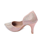 Victoria Diamond Studded Dark Pink Slim Pumps - Lino Perros