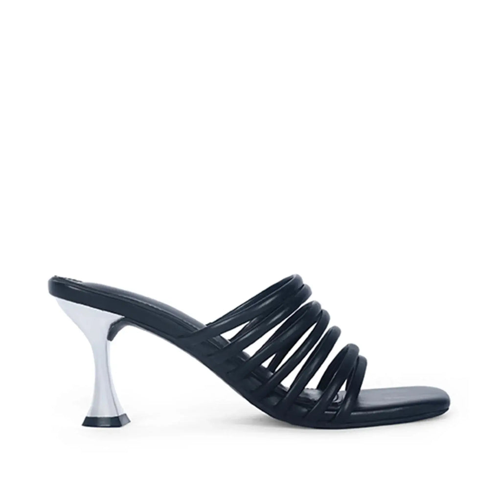 Victoria Flaunt Multi Strap Black Sandles - Lino Perros