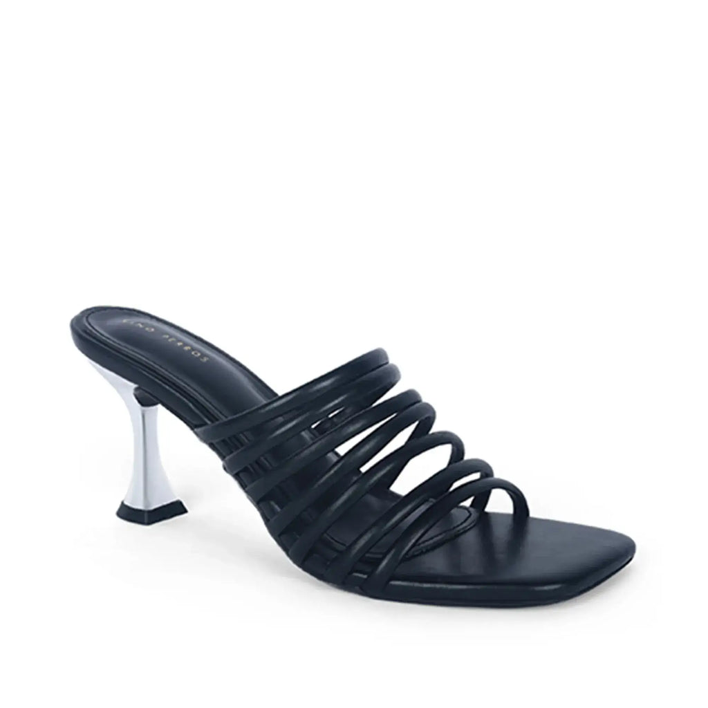 Victoria Flaunt Multi Strap Black Sandles - Lino Perros