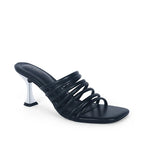 Victoria Flaunt Multi Strap Black Sandles - Lino Perros