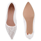 Victoria Lacy White Party Pumps - Lino Perros
