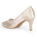 Victoria Lacy Golden Party Pumps - Lino Perros