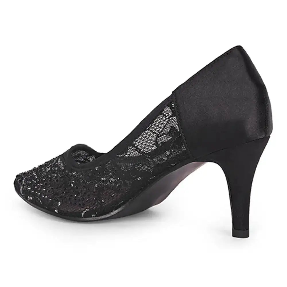 Victoria Lacy Black Party Pumps - Lino Perros