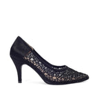 Victoria Lacy Jet Black Party Pumps - Lino Perros
