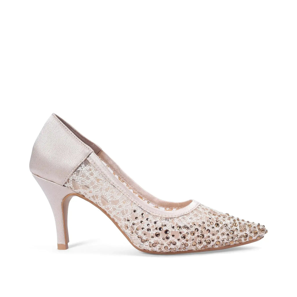 Victoria Lacy Light Gold Party Pumps - Lino Perros