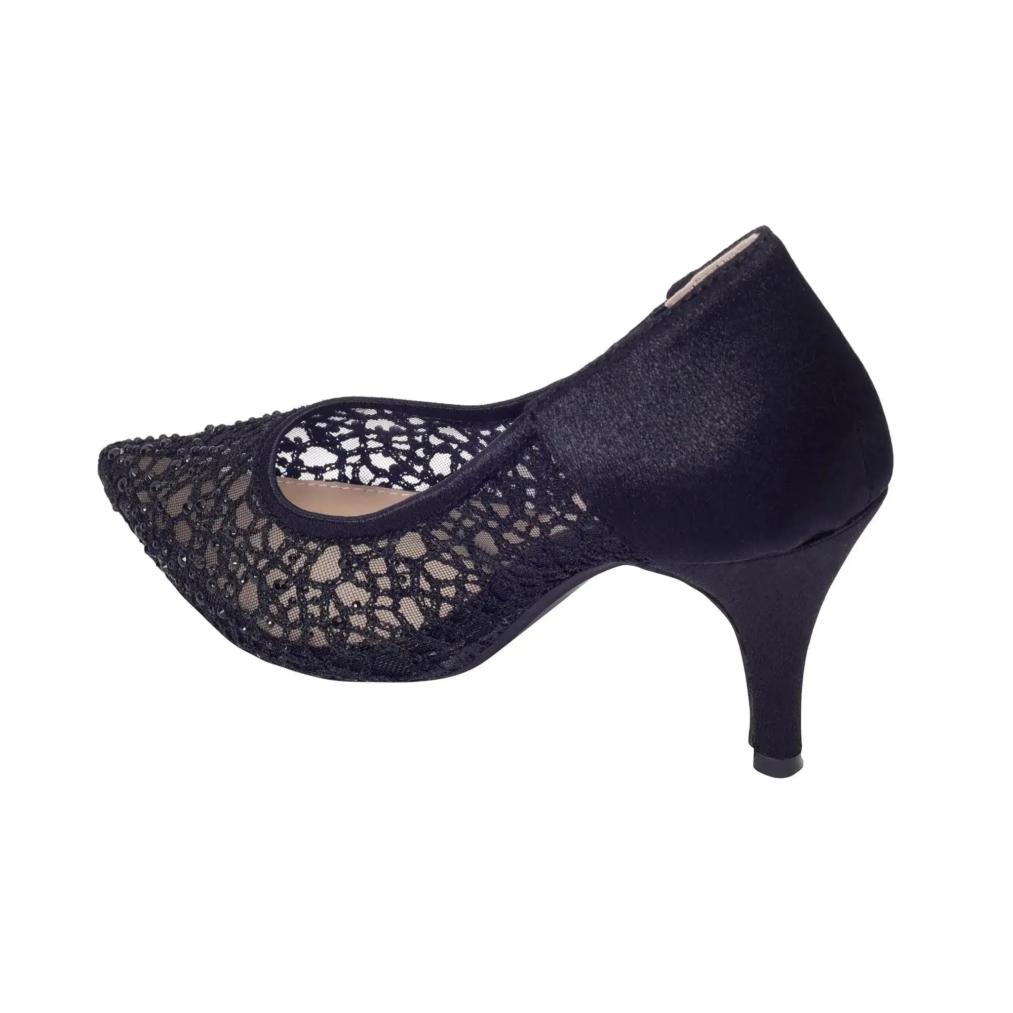 Victoria Lacy Jet Black Party Pumps - Lino Perros