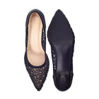 Victoria Lacy Jet Black Party Pumps - Lino Perros