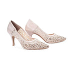 Victoria Lacy Light Gold Party Pumps - Lino Perros