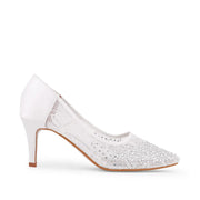 Victoria Lacy White Party Pumps