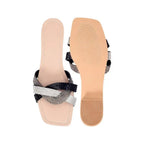 Victoria Trendy Embellished Black Multi Flats - Lino Perros