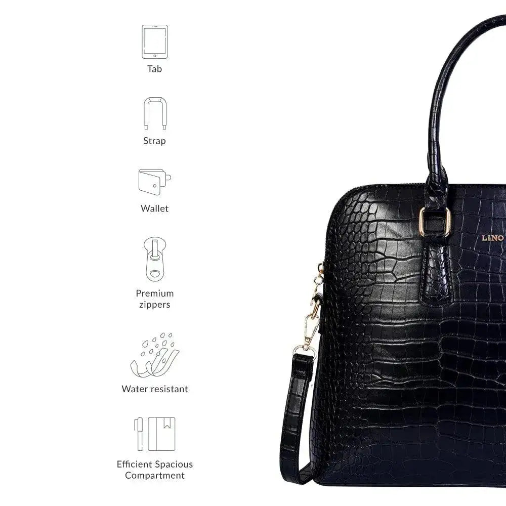 Voyage Confidence Black Satchel Bag - Lino Perros