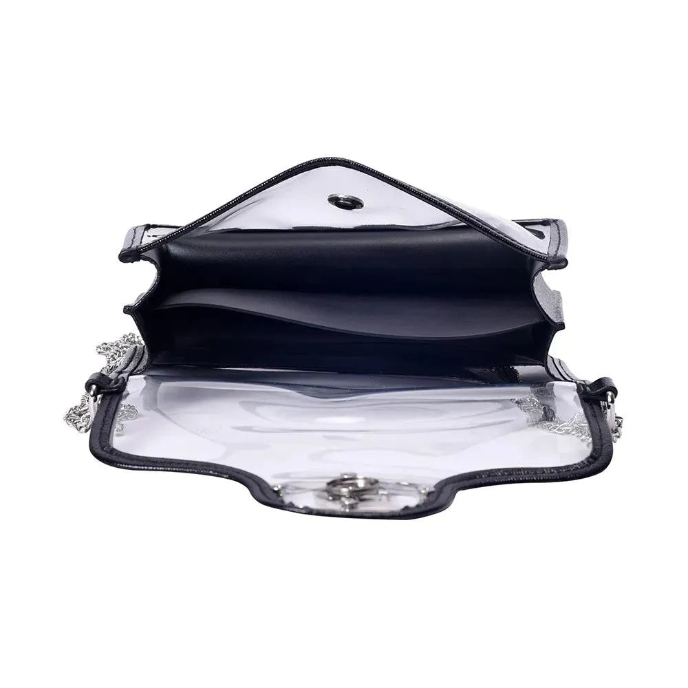 Voyage Crystal-Clear Shoulder Black Bag