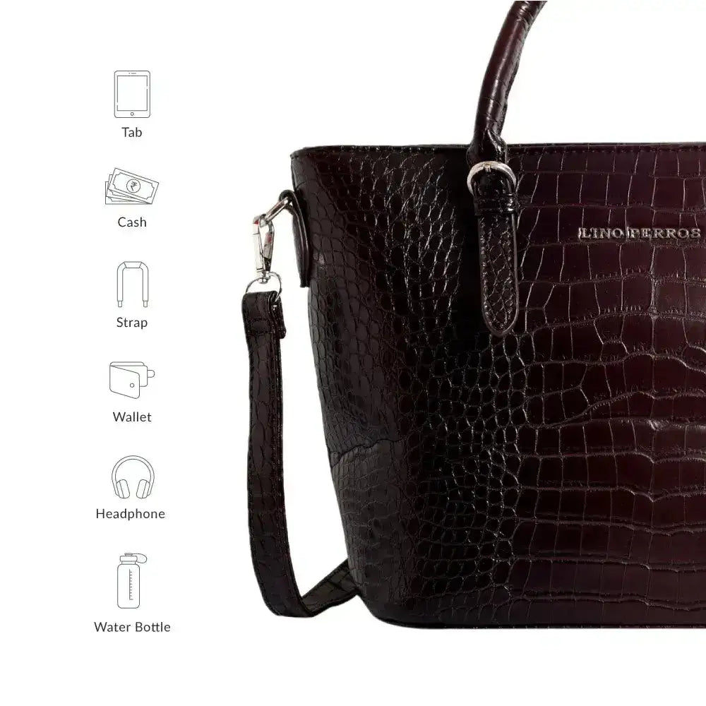 Voyage Dual Textured Brown Satchel Bag - Lino Perros