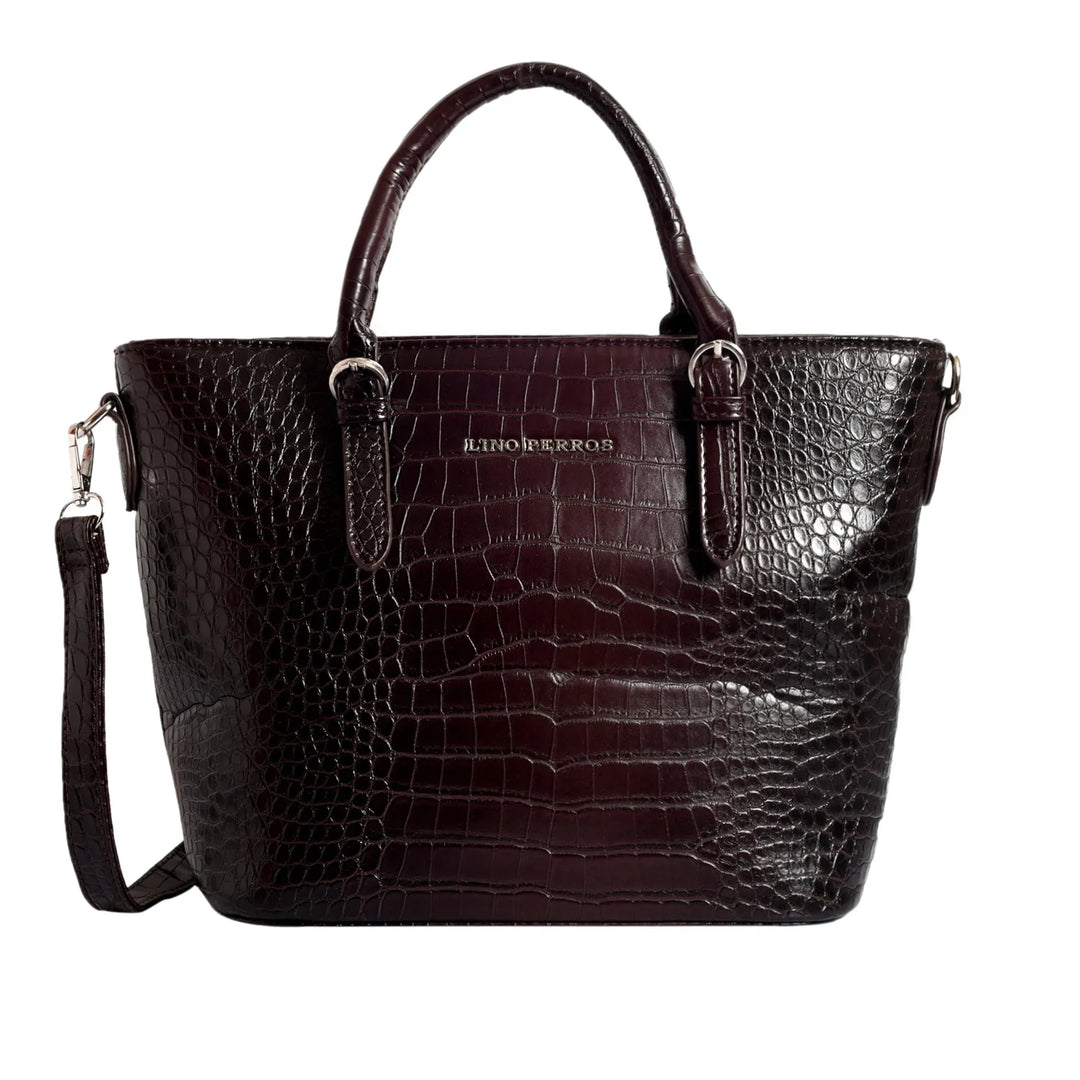 Buy Voyage Dual Textured Brown Satchel Bag Lino Perros