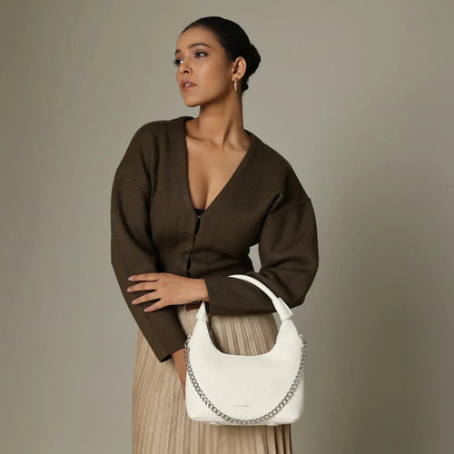 Voyage Modern White Shoulder Bag - Lino Perros